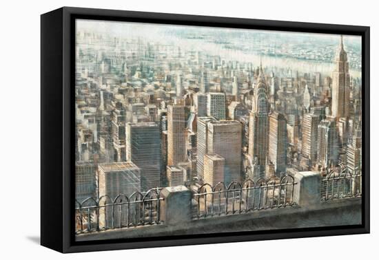 City View of Manhattan-Matthew Daniels-Framed Stretched Canvas