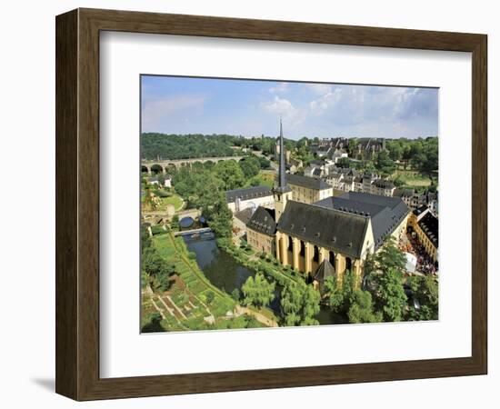 City View of St. Johanneskirche and Abbey Neumuenster, Grund, Luxemburg, Luxembourg-Miva Stock-Framed Photographic Print