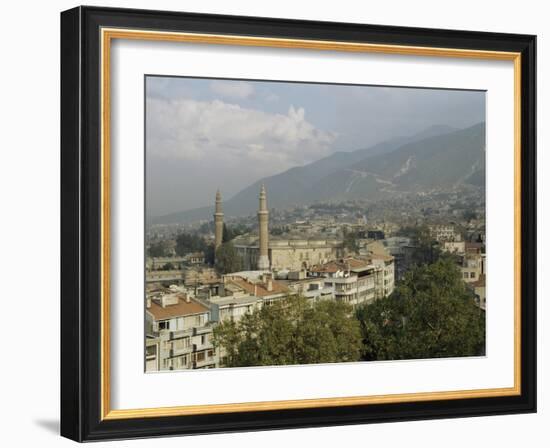 City View with Grand Mosque, and Mount Olympus in Background, Bursa, Anatolia, Turkey-Adam Woolfitt-Framed Photographic Print