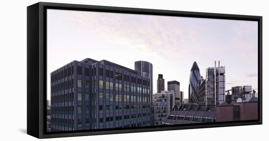 City View with Swiss-Re-Tower of Architect Sir Norman Foster, 30 St. Mary Axe, England-Axel Schmies-Framed Premier Image Canvas