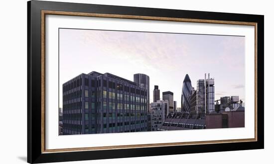 City View with Swiss-Re-Tower of Architect Sir Norman Foster, 30 St. Mary Axe, England-Axel Schmies-Framed Photographic Print