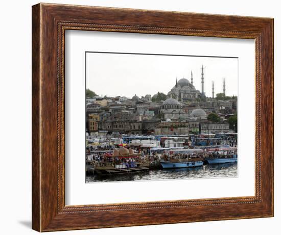 City View with the Suleymaniye Mosque in the Background, Istanbul, Turkey, Europe-Levy Yadid-Framed Photographic Print