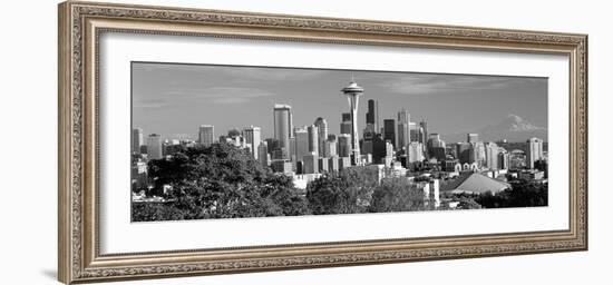 City Viewed from Queen Anne Hill, Space Needle, Seattle, King County, Washington State, USA 2010-null-Framed Photographic Print