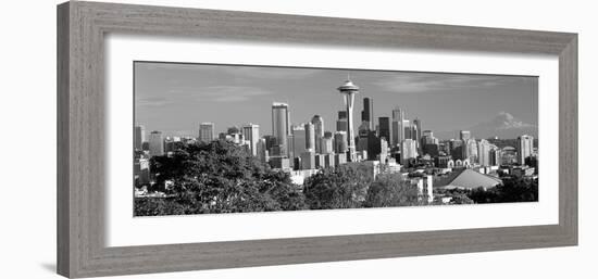 City Viewed from Queen Anne Hill, Space Needle, Seattle, King County, Washington State, USA 2010-null-Framed Photographic Print