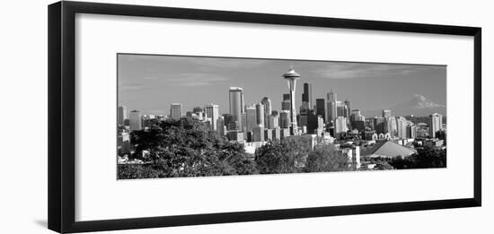 City Viewed from Queen Anne Hill, Space Needle, Seattle, King County, Washington State, USA 2010-null-Framed Photographic Print