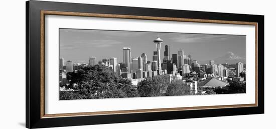 City Viewed from Queen Anne Hill, Space Needle, Seattle, King County, Washington State, USA 2010-null-Framed Photographic Print