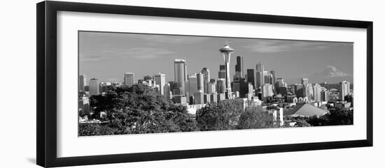 City Viewed from Queen Anne Hill, Space Needle, Seattle, King County, Washington State, USA 2010-null-Framed Photographic Print
