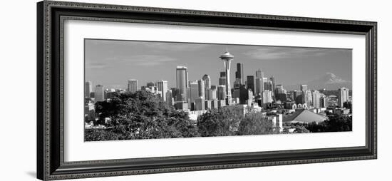 City Viewed from Queen Anne Hill, Space Needle, Seattle, King County, Washington State, USA 2010-null-Framed Photographic Print