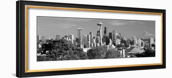 City Viewed from Queen Anne Hill, Space Needle, Seattle, King County, Washington State, USA 2010-null-Framed Photographic Print