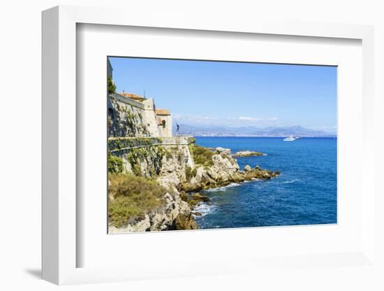 City walls, Antibes, Alpes Maritimes, Cote d'Azur, Provence, France, Mediterranean, Europe-Fraser Hall-Framed Photographic Print
