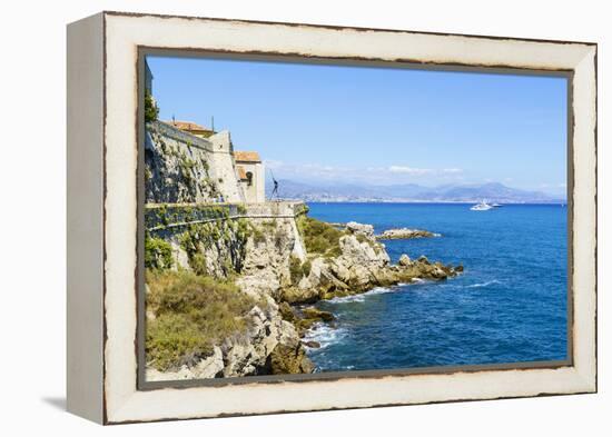 City walls, Antibes, Alpes Maritimes, Cote d'Azur, Provence, France, Mediterranean, Europe-Fraser Hall-Framed Premier Image Canvas