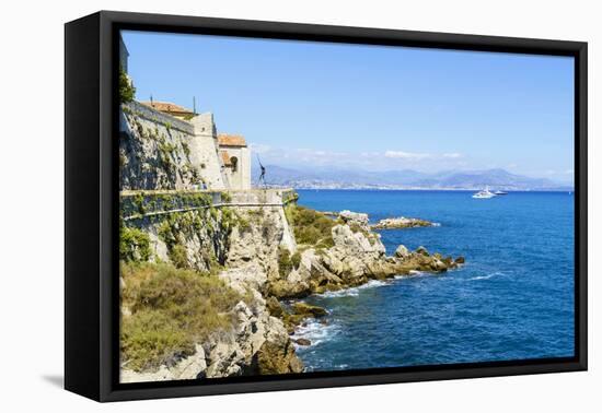 City walls, Antibes, Alpes Maritimes, Cote d'Azur, Provence, France, Mediterranean, Europe-Fraser Hall-Framed Premier Image Canvas