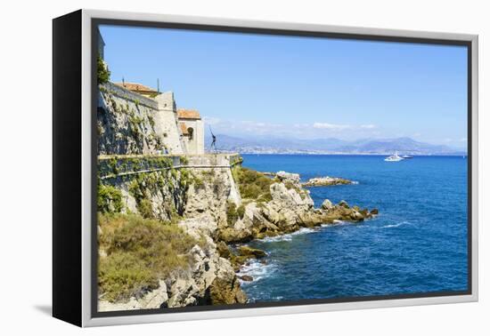 City walls, Antibes, Alpes Maritimes, Cote d'Azur, Provence, France, Mediterranean, Europe-Fraser Hall-Framed Premier Image Canvas