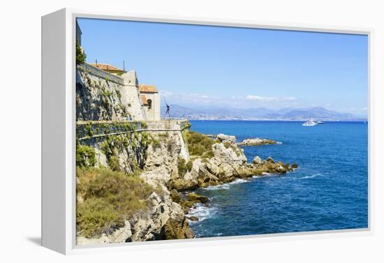 City walls, Antibes, Alpes Maritimes, Cote d'Azur, Provence, France, Mediterranean, Europe-Fraser Hall-Framed Premier Image Canvas