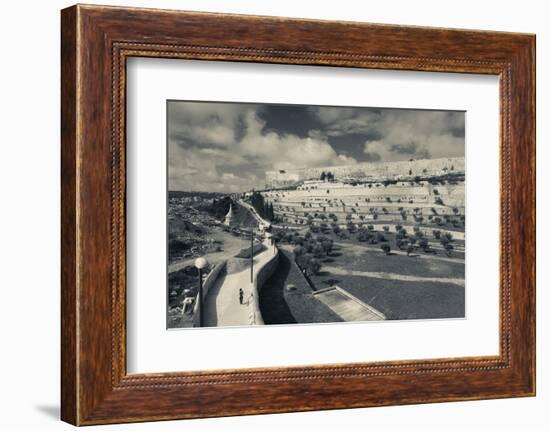 City walls from the Valley of Jehoshaphat at morning, Jerusalem, Israel-null-Framed Photographic Print