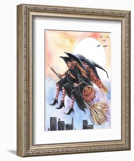 City Witches Halloween-sylvia pimental-Framed Art Print