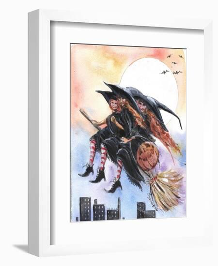 City Witches Halloween-sylvia pimental-Framed Art Print