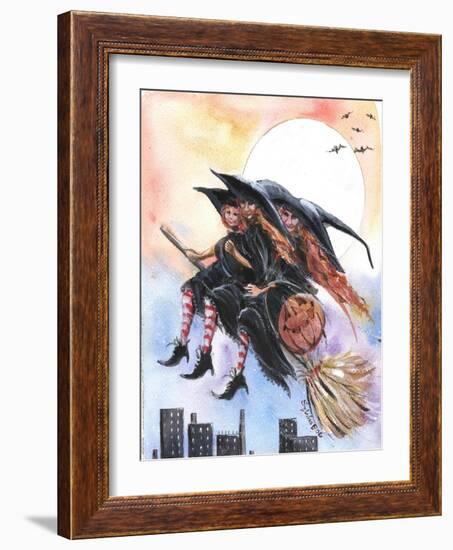 City Witches Halloween-sylvia pimental-Framed Art Print