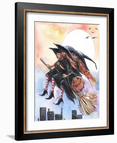 City Witches Halloween-sylvia pimental-Framed Art Print