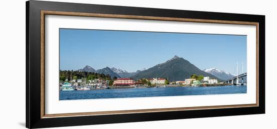 City with mountains in the background, Sitka, Southeast Alaska, Alaska, USA-null-Framed Photographic Print