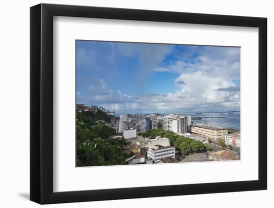 Cityscape Along the Ocean, Salvador, Bahia State, Brazil-Keren Su-Framed Photographic Print