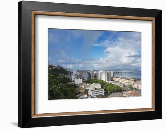 Cityscape Along the Ocean, Salvador, Bahia State, Brazil-Keren Su-Framed Photographic Print