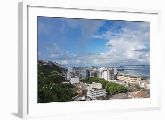 Cityscape Along the Ocean, Salvador, Bahia State, Brazil-Keren Su-Framed Photographic Print