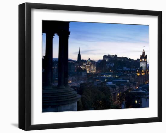 Cityscape at Dusk Looking Towards Edinburgh Castle, Edinburgh, Scotland, Uk-Amanda Hall-Framed Photographic Print