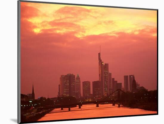 Cityscape at Dusk of Frankfurt, Germany-Peter Adams-Mounted Photographic Print