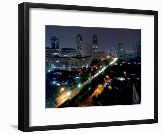 Cityscape at Night, Jakarta, Indonesia, Southeast Asia-Porteous Rod-Framed Photographic Print