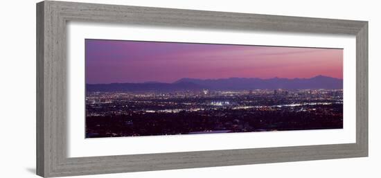 Cityscape at Sunset, Phoenix, Maricopa County, Arizona, USA 2010-null-Framed Photographic Print