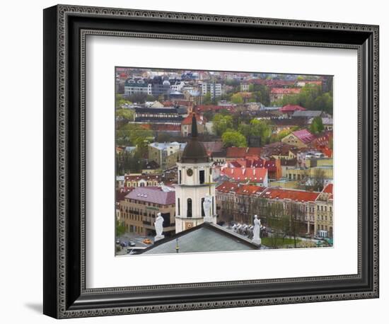 Cityscape Dominated by Cathedral Bell Tower, Vilnius, Lithuania-Keren Su-Framed Photographic Print