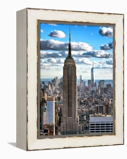 Cityscape, Empire State Building and One World Trade Center, Manhattan, NYC-Philippe Hugonnard-Framed Premier Image Canvas