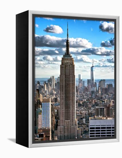 Cityscape, Empire State Building and One World Trade Center, Manhattan, NYC-Philippe Hugonnard-Framed Premier Image Canvas