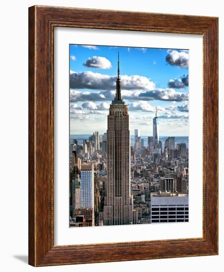 Cityscape, Empire State Building and One World Trade Center, Manhattan, NYC-Philippe Hugonnard-Framed Photographic Print