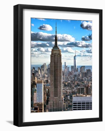 Cityscape, Empire State Building and One World Trade Center, Manhattan, NYC-Philippe Hugonnard-Framed Photographic Print