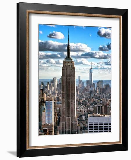 Cityscape, Empire State Building and One World Trade Center, Manhattan, NYC-Philippe Hugonnard-Framed Photographic Print