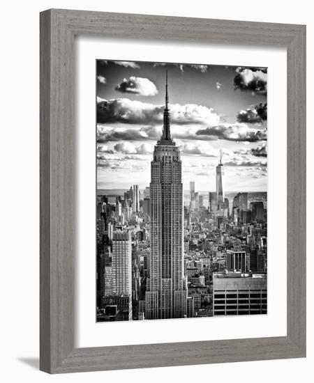 Cityscape, Empire State Building and One World Trade Center, Manhattan, NYC-Philippe Hugonnard-Framed Photographic Print