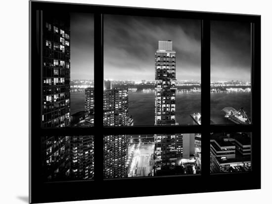 Cityscape Foggy Night in Manhattan - Hudson River View - New York City, USA-Philippe Hugonnard-Mounted Photographic Print