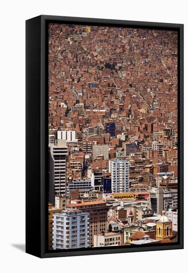 Cityscape from the Kili Kili viewpoint, La Paz, Bolivia-Anthony Asael-Framed Premier Image Canvas