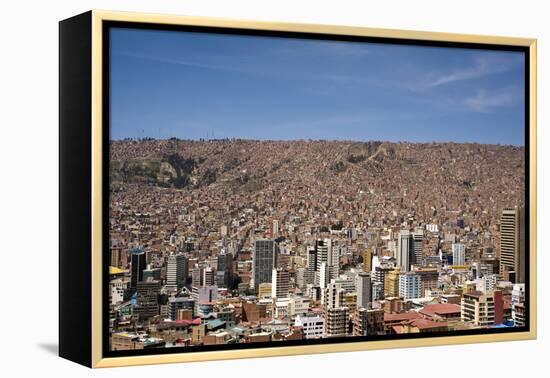 Cityscape from the Kili Kili viewpoint, La Paz, Bolivia-Anthony Asael-Framed Premier Image Canvas