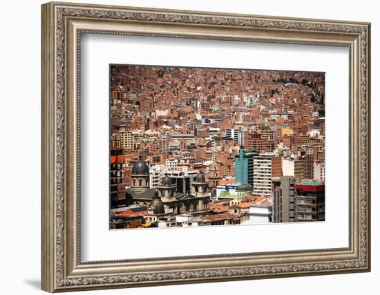 Cityscape from the Kili Kili viewpoint, La Paz, Bolivia-Anthony Asael-Framed Photographic Print