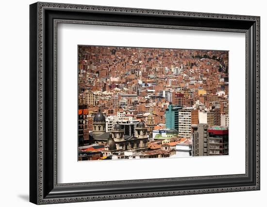 Cityscape from the Kili Kili viewpoint, La Paz, Bolivia-Anthony Asael-Framed Photographic Print