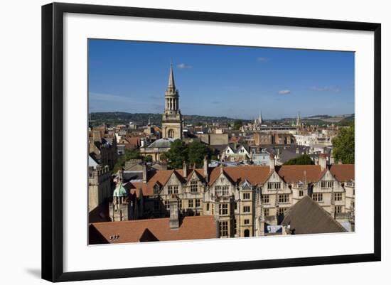 Cityscape from University Church, Oxford, Oxfordshire, England, United Kingdom, Europe-Charles Bowman-Framed Photographic Print