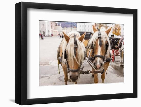 Cityscape. Horse Carriage. Salzburg, Austria-Tom Norring-Framed Photographic Print