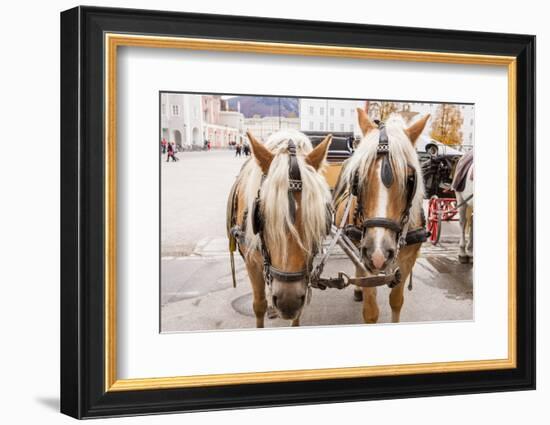 Cityscape. Horse Carriage. Salzburg, Austria-Tom Norring-Framed Photographic Print