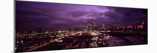 Cityscape of Chicago City at dusk, Chicago, Illinois, USA-Panoramic Images-Mounted Photographic Print