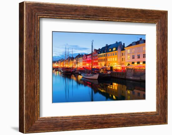 Cityscape of Copenhagen at a Summer Night-SergiyN-Framed Photographic Print