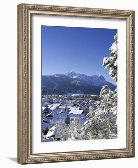 Cityscape of Garmisch-Partenkirchen, Werdenfelser Land, Bavaria, Germany-Katja Kreder-Framed Photographic Print