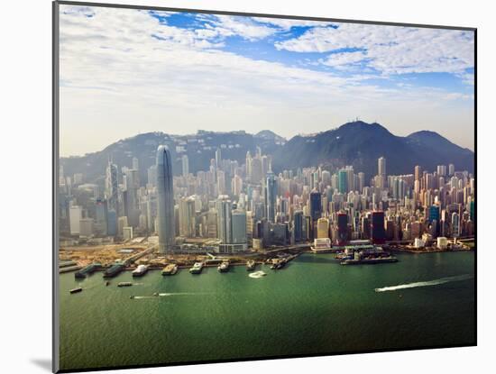 Cityscape of Hong Kong Island and Victoria Harbour, Hong Kong, China, Asia-Amanda Hall-Mounted Photographic Print